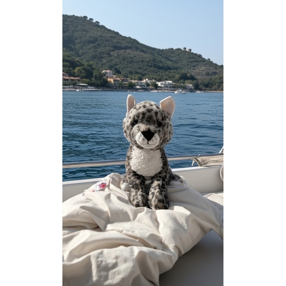 Wild Republic Leopard Plush Spotted Big Cat Stuffed Animal Brown Tan White 12in